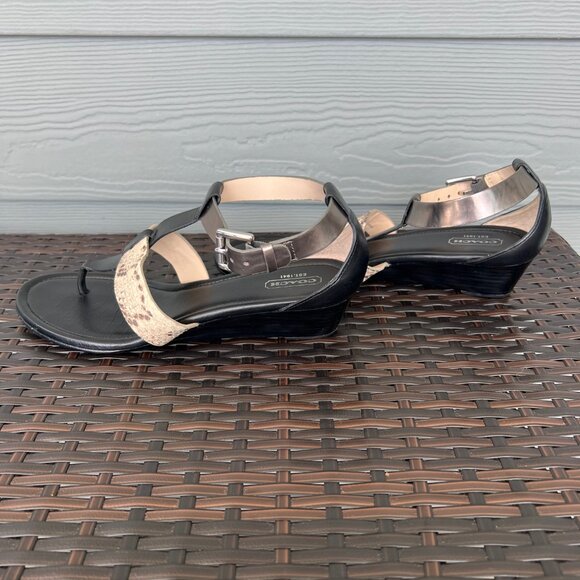 Coach Black Alligator Sandal Size 9 - Picture 5 of 8